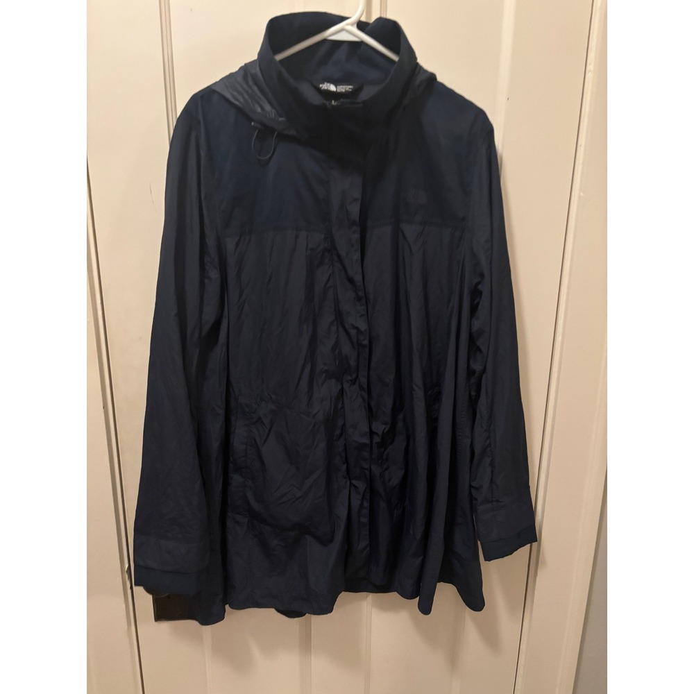 The North Face Womens Navy Blue Windbreaker Hooded Rain Jacket XL NF0A492M
